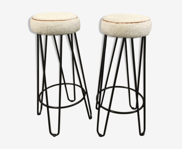 Paires de tabourets hauts, de style 50
