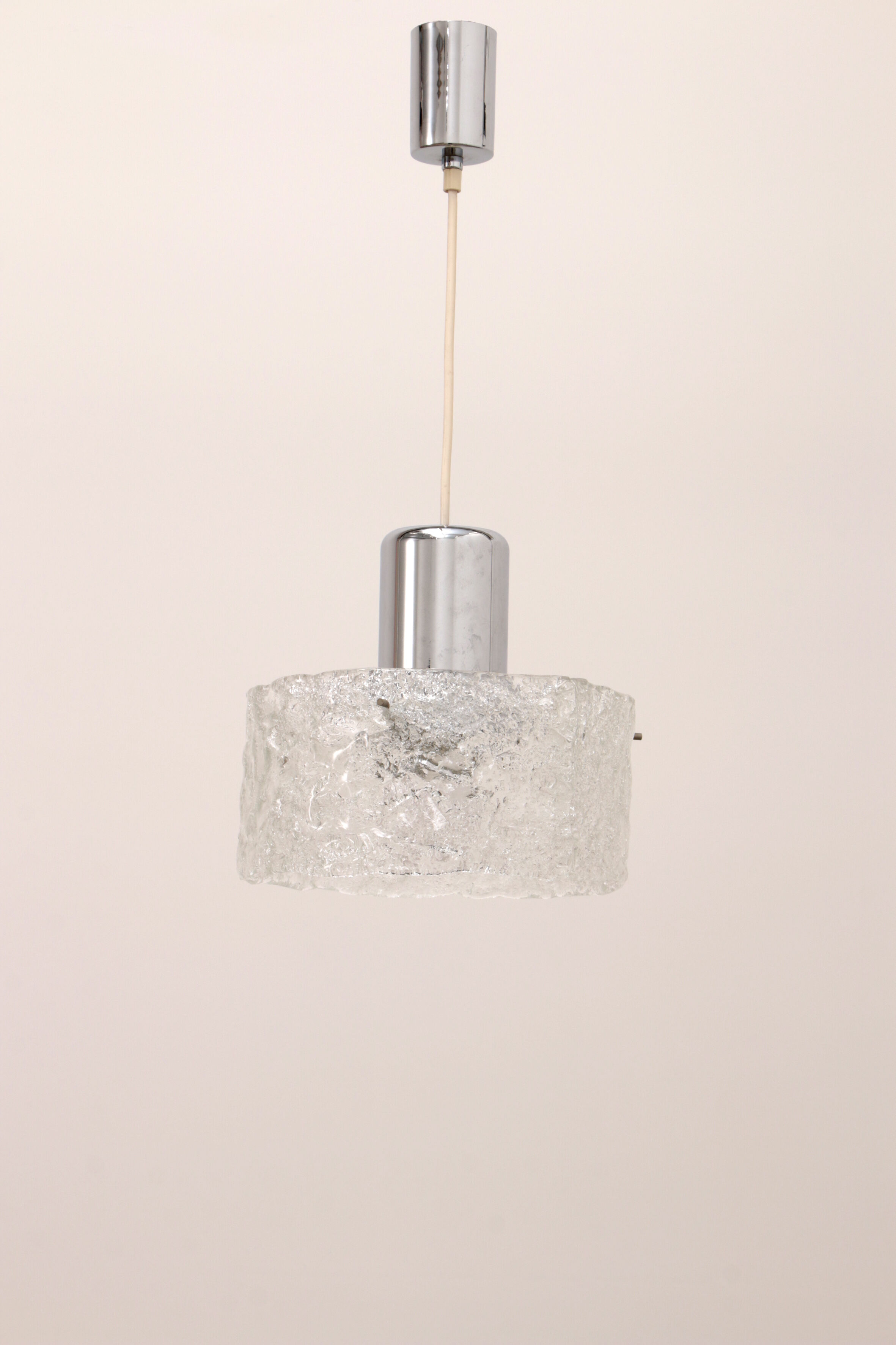 Very rare ice glass lamp produced by Egon Hillebrand, 1960 Germany.
