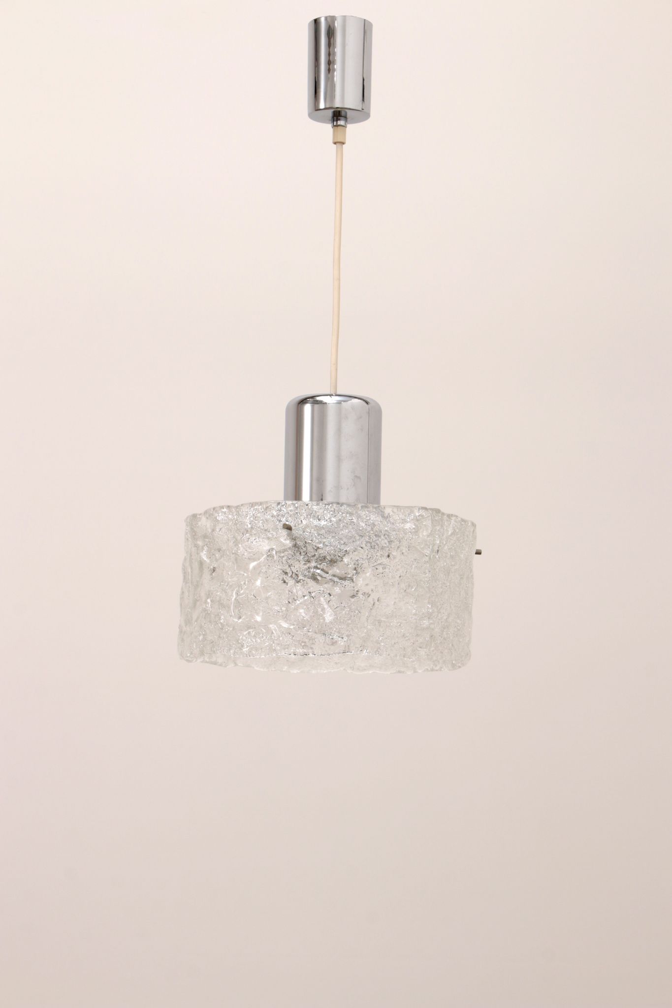 Very rare ice glass lamp produced by Egon Hillebrand, 1960 Germany.