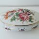 Limoges porcelain candy box decorated with roses