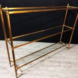 Shelf glass and golden brass