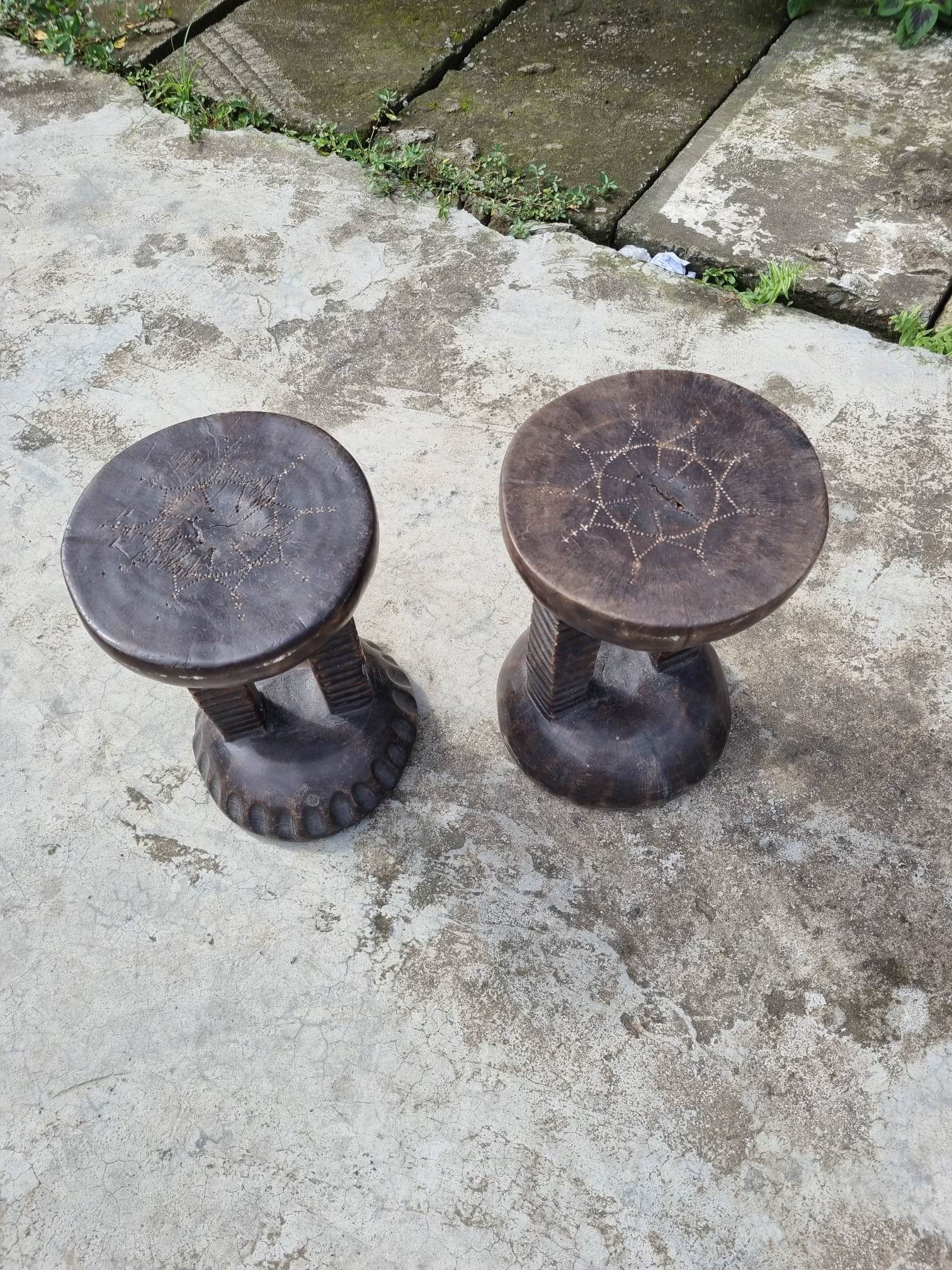 Bamileke african low stools