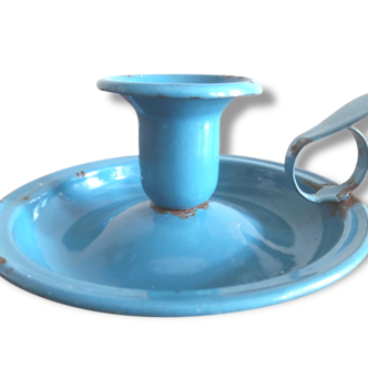 Former candleholder in blue enamel