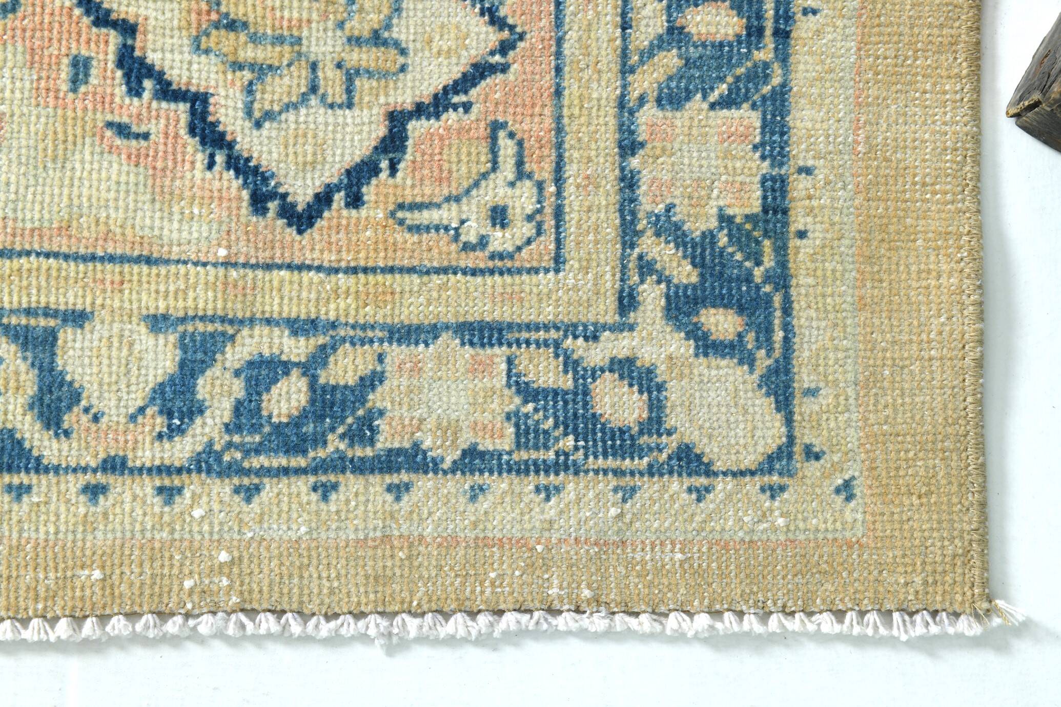 10x13 Blue & Peach Floral Antique 55s Persian Rug, 301x388Cm