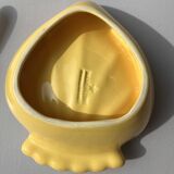 Art Deco butter dish with yellow and gold knife in ceramic