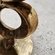 Vintage Brutalist Candle Holder in Solid Brass – Mid-Century Modern Design