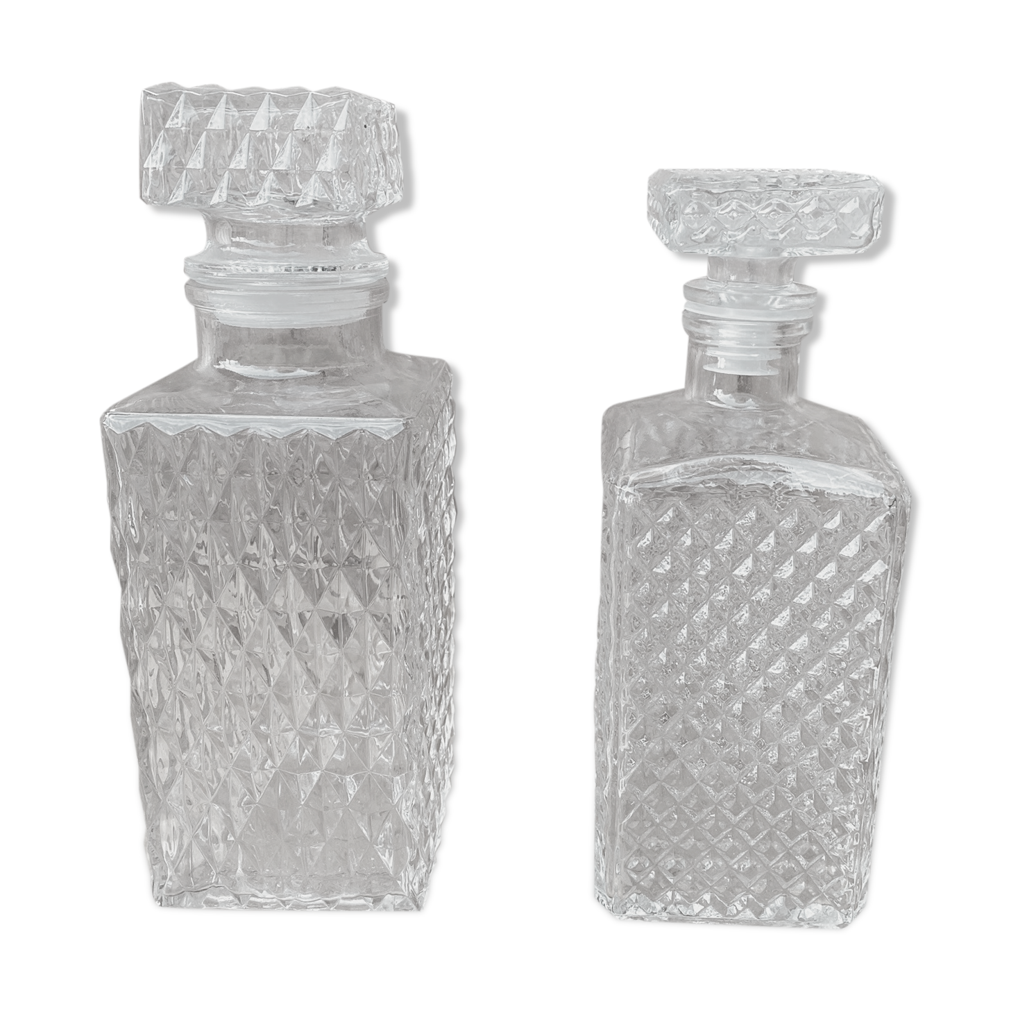 Vintage whisky decanter duo