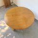 1950s round tripod oak coffee table