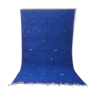 Tapis kilim en laine bleu hanbel marocain berber 240 x 145 cm