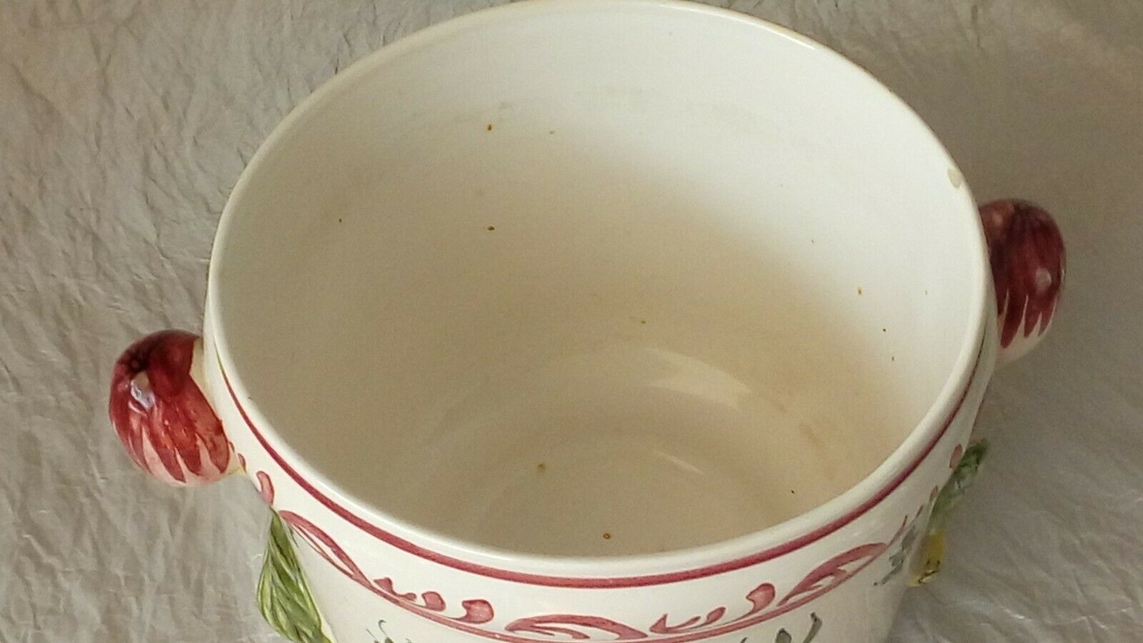 Cache pot en faience decor strasbourg 20 eme