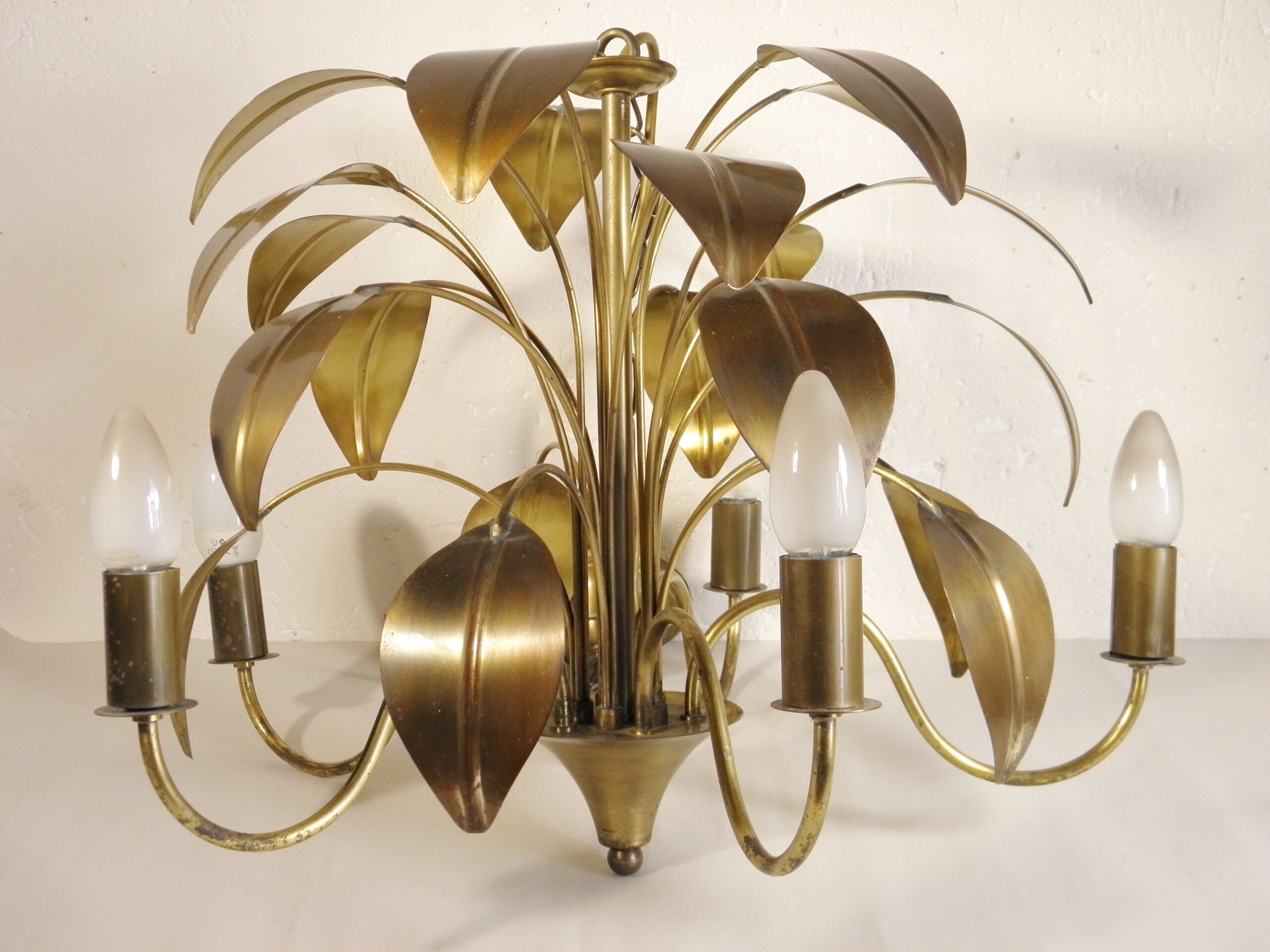 Luster "foliage" brass and gold metal 1970