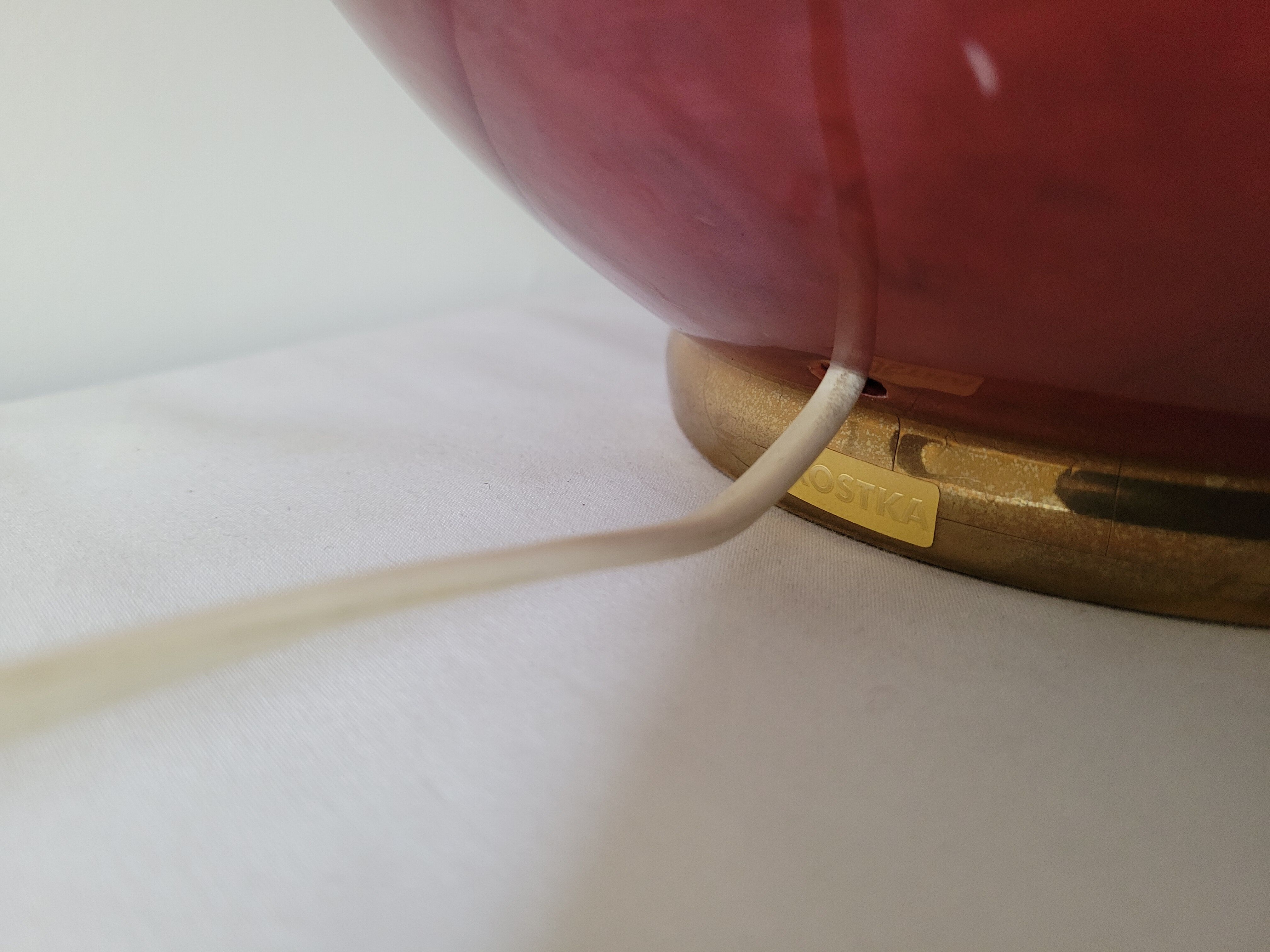 Rondo lamp by Kostka in cracked ceramic