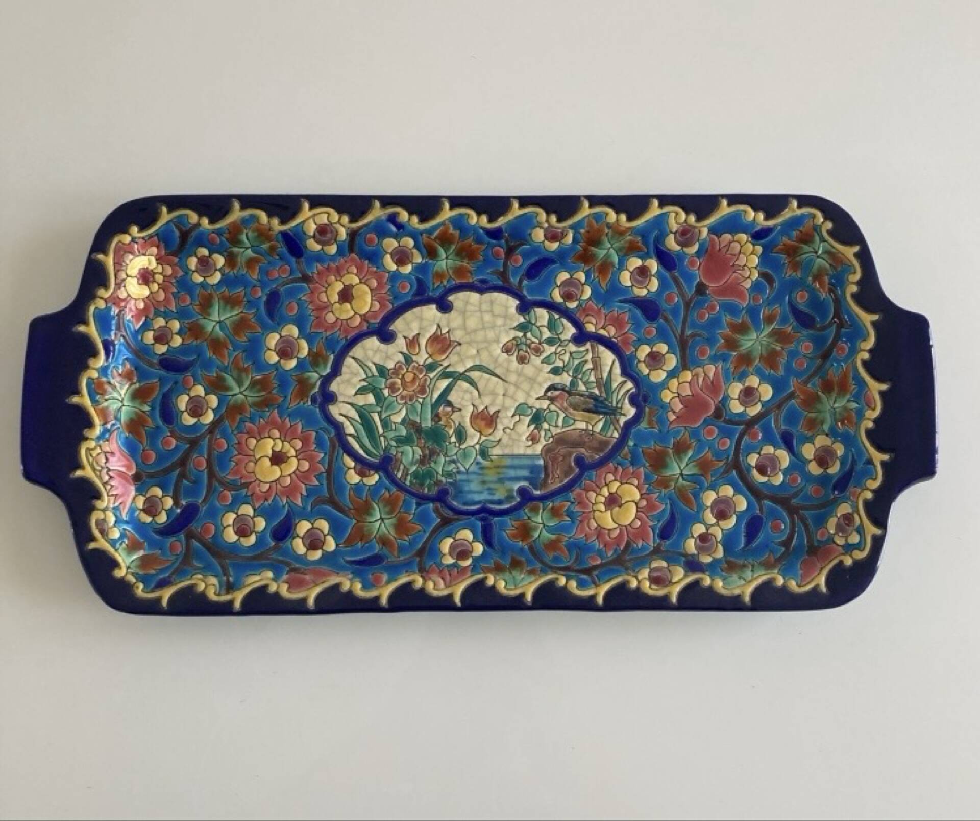 Cake dish in Longwy enamel - Historic Manufacture established in 1798