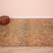 Peach Vintage Moroccan Rug 186 x 329 cm, Berber Wool Rug, Handmade Boho Rug