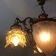 Old Art Deco style chandelier in bronze 4 fires
