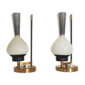 Glass desk lamps, 1950s, set of 2