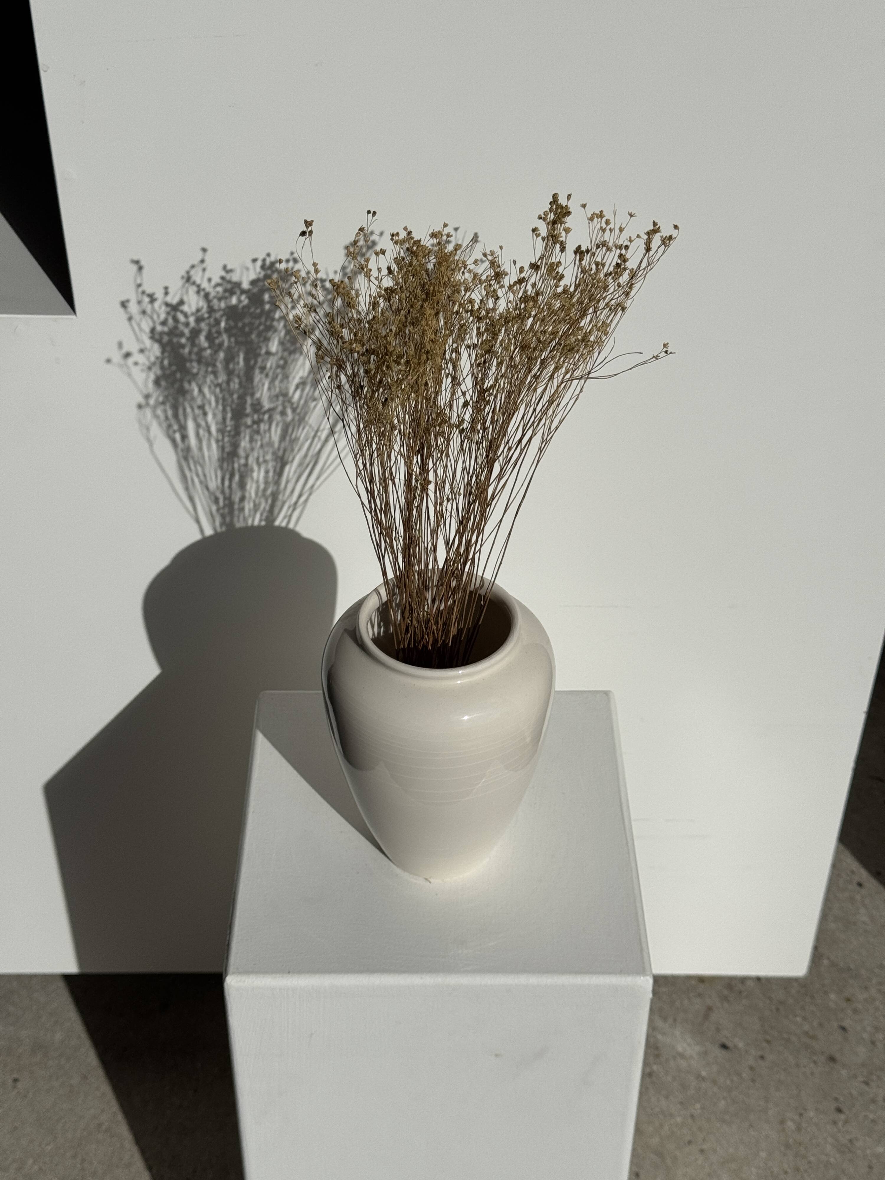 Modern oblong white vase H18.5