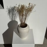 Modern oblong white vase H18.5