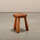 Scandinavian wooden tripod Stool solid pine in style of Ingvar Hildingsson