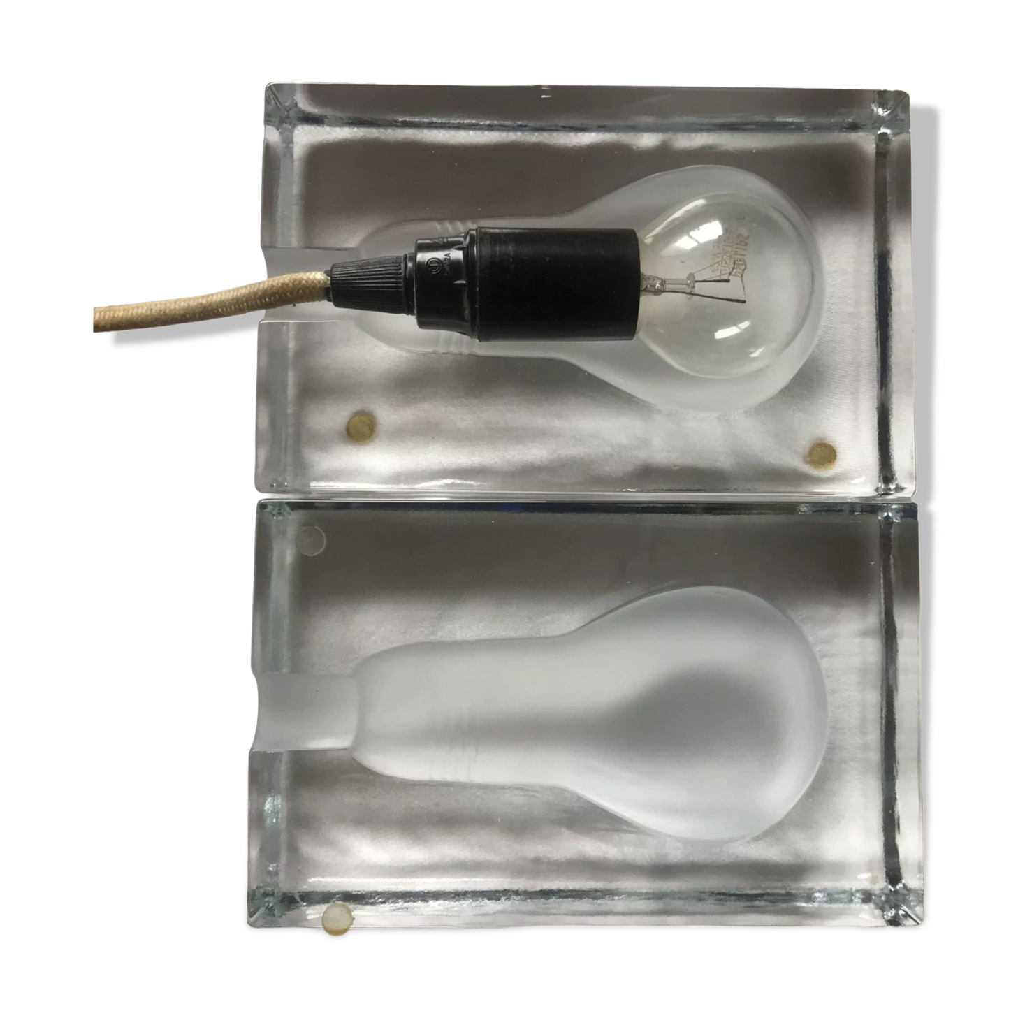 Pair of glass block lamps