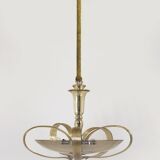 Tall art deco curved glass ceiling light from esc zukov, 1940s