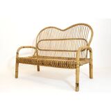 Small Italian rattan sofa from the 60s.
