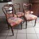 Set of 5 antique mahogany chairs in early 20th century Chippendale style.