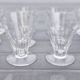 Service de verres coniques pour 4 personnes, cristal taillé à 9 côtes plates
