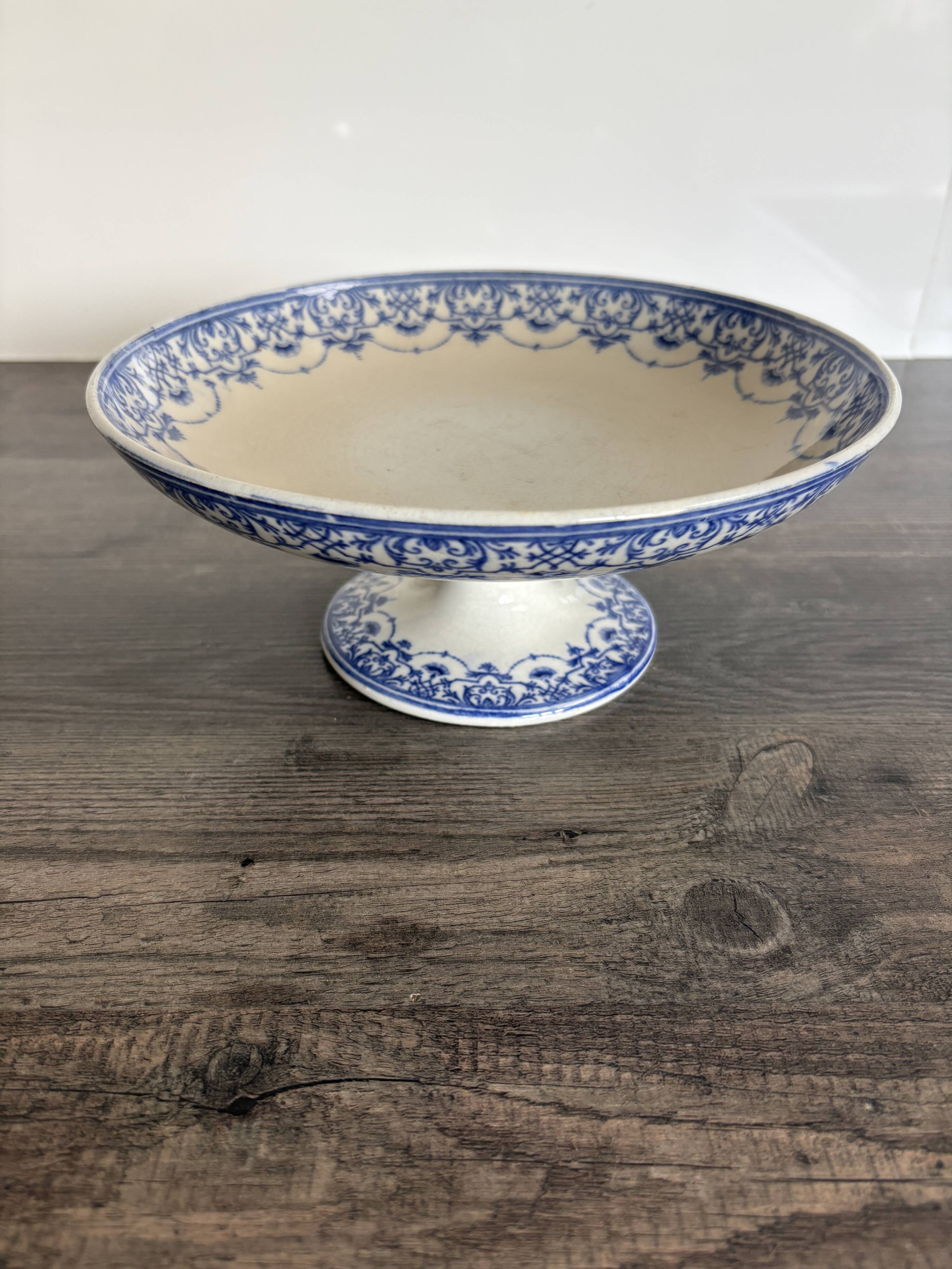Antique compote dish from Creil and Montereau in ironstone - 19th century