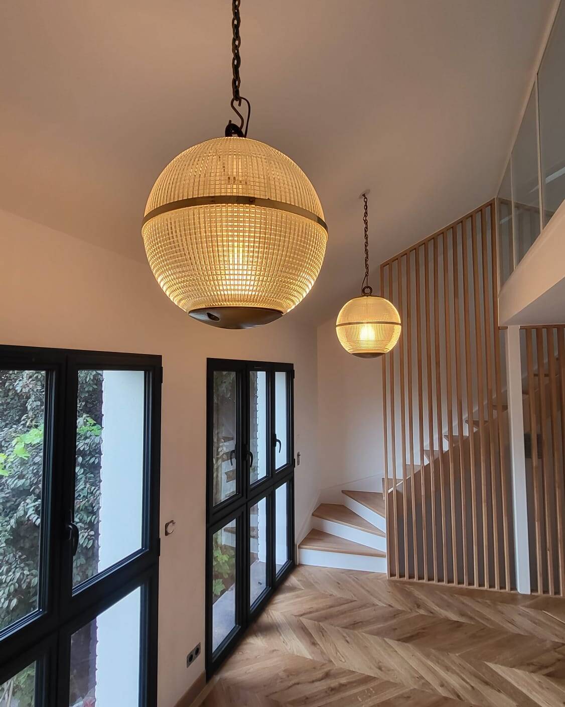 Holophane brass globe