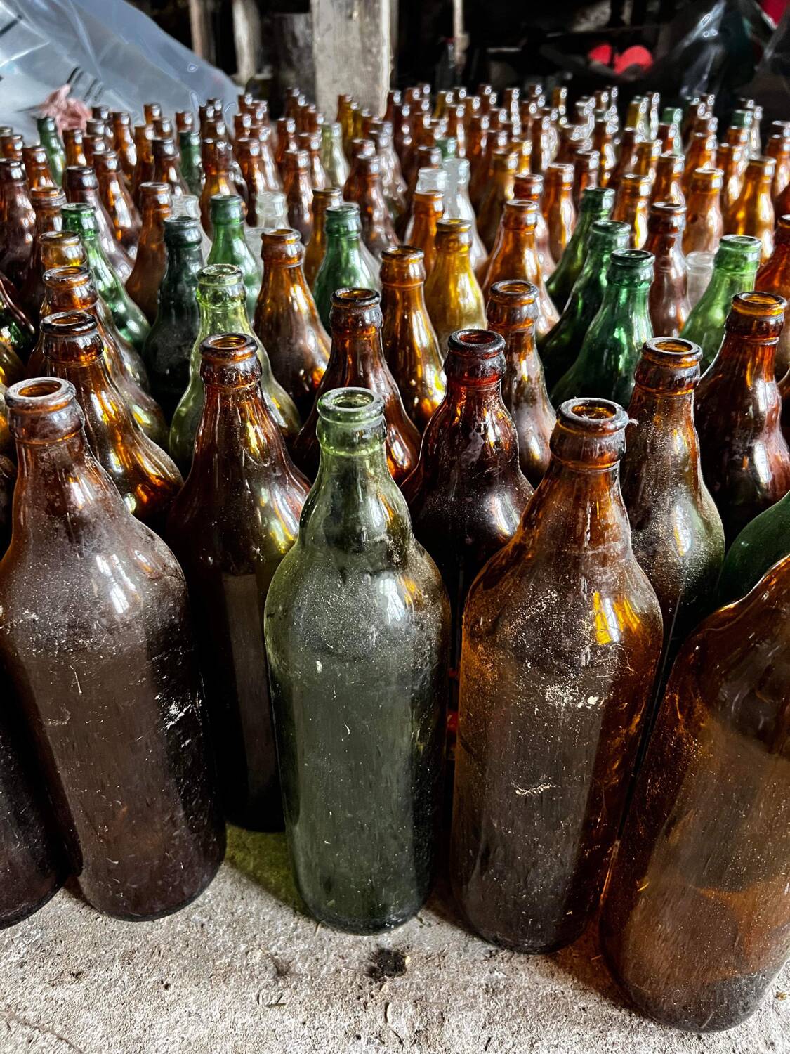 Bouteilles en verre décoratives