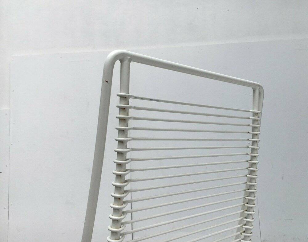 White postmodern Kreuzschwinger chairs by Till Behrens for Schlubach, 1980s, set of 3.