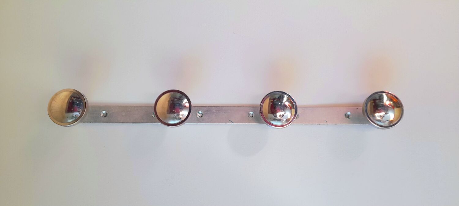 Chrome wall coat rack 70s