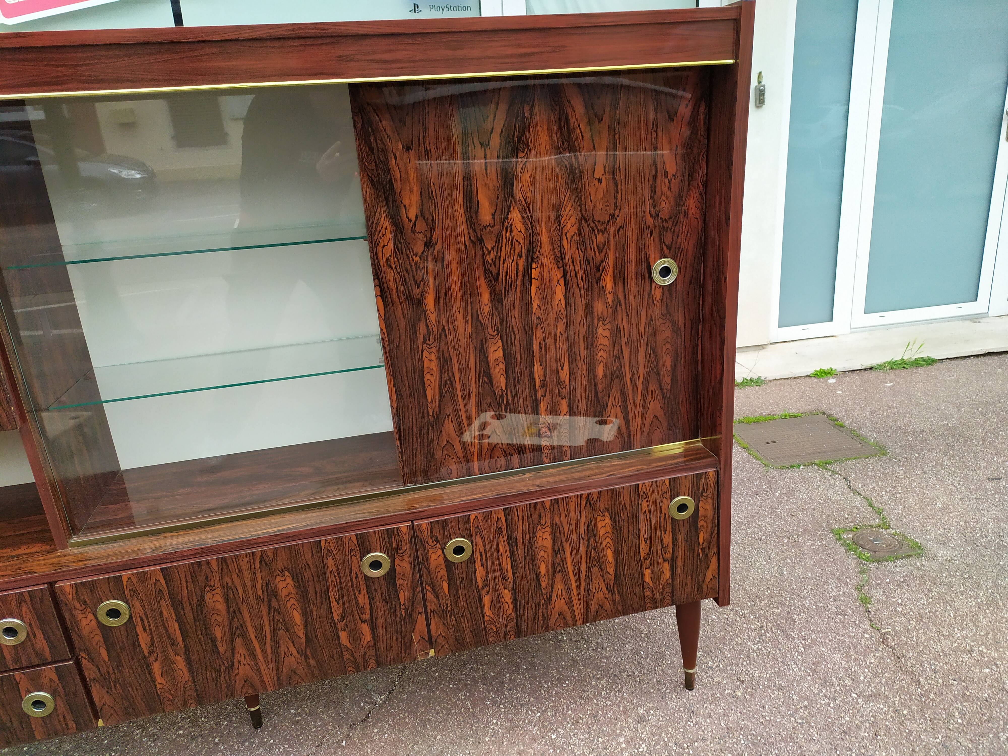 Danish rosewood buffet showcase bar - 1970