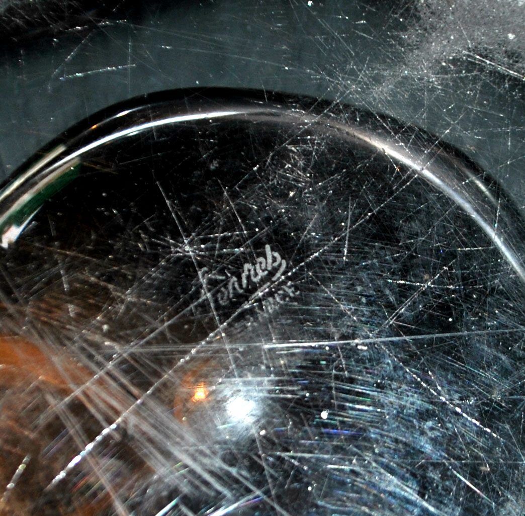 Sèvres large molded crystal vase, modernist design, H48.5