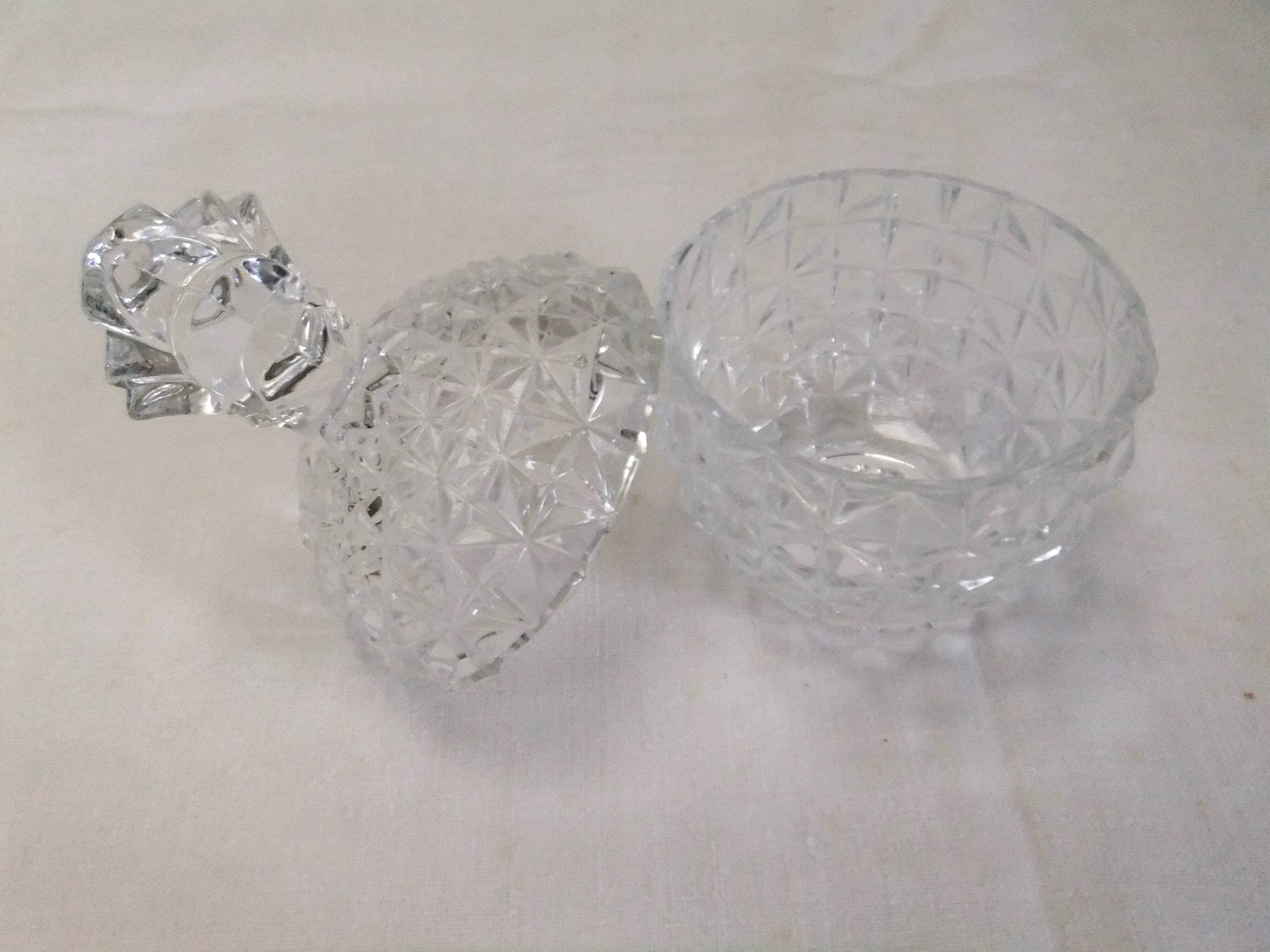 Bonbonnière en cristal ananas vintage sucrier pot couvert