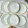 6 Vintage French Orchies "VILLARS" dinner plates 1950 white green gold