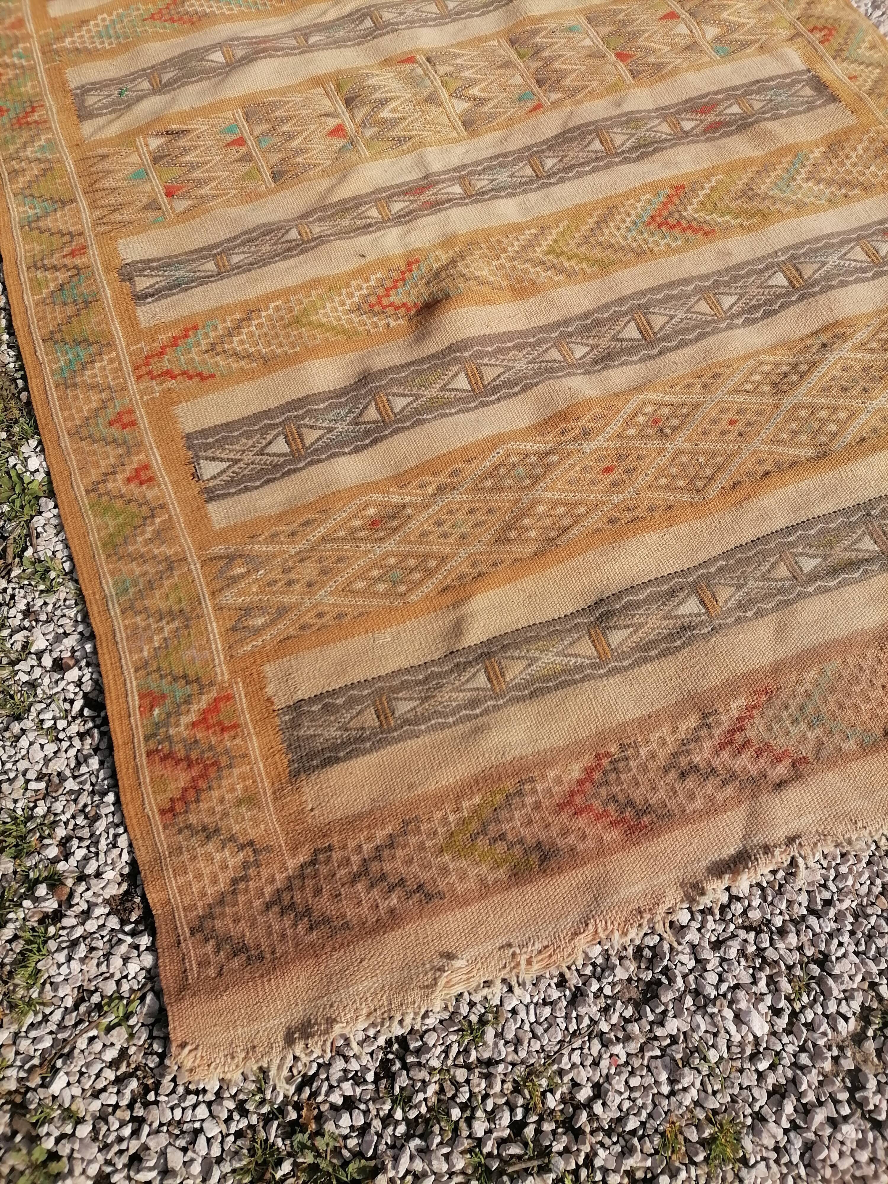 Old oriental carpet, kilim, 50s - 206 x 125cm