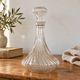 Vintage twisted glass carafe with stopper – H 31 cm