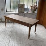 Farmhouse table in oak and walnut 2m