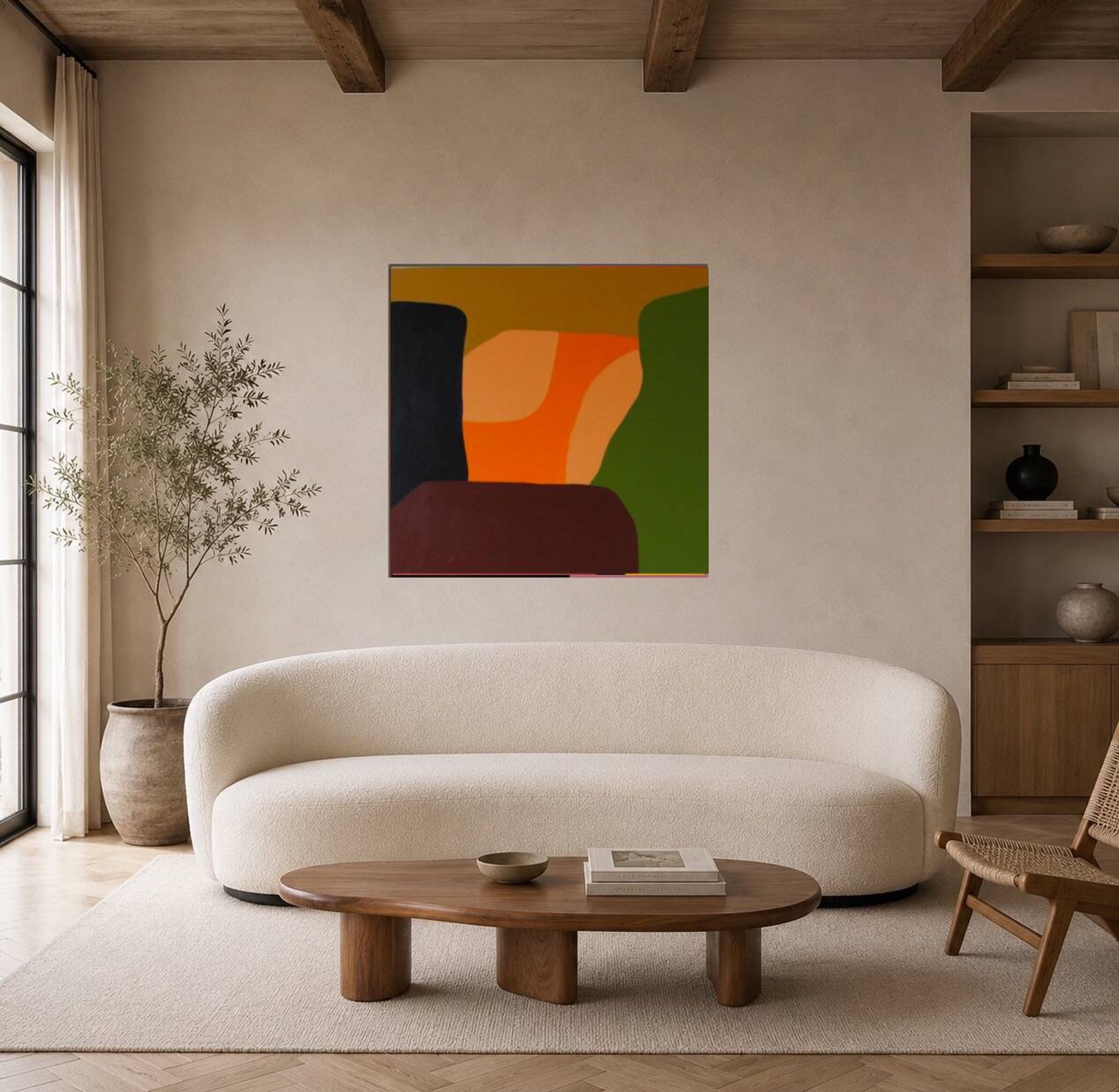 Art abstrait moderne signé 80x80cm