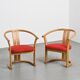 Pair of beech armchairs by Isamu Kenmochi, Japan circa 1965