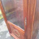 Empire style mahogany and mahogany veneer display case