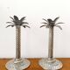 Vintage silver-plated palm candlesticks