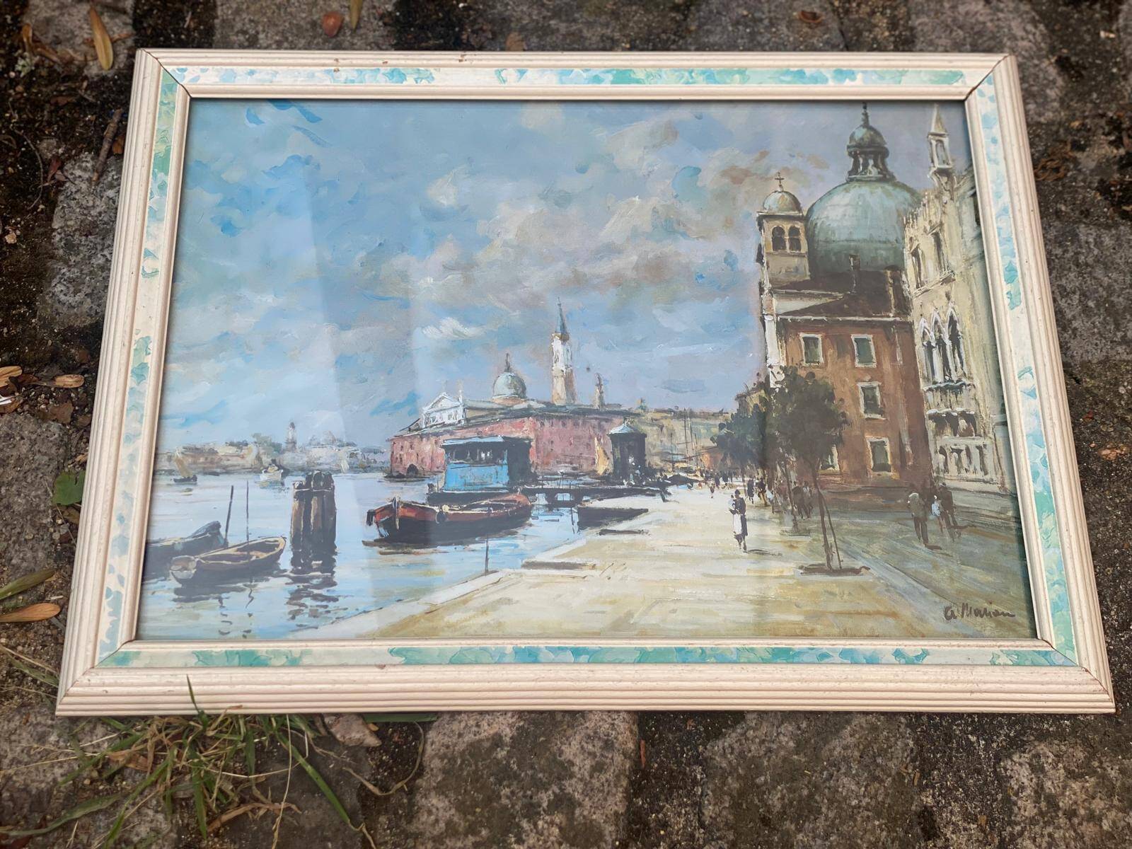Oil painting on canvas A. Mariani Venice 1950