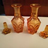 Pair of bottles amber-colored