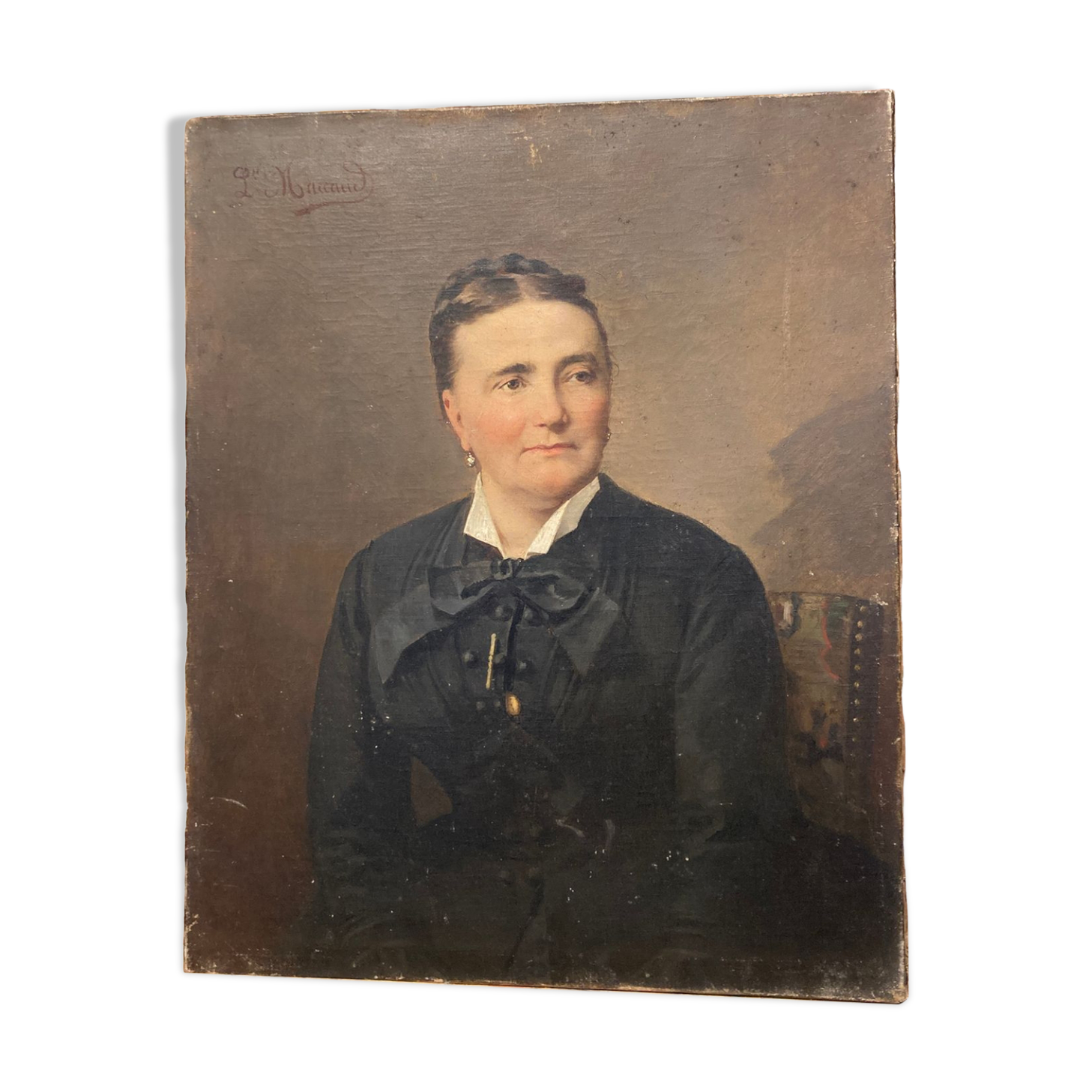 Oil on canvas portrait of a woman