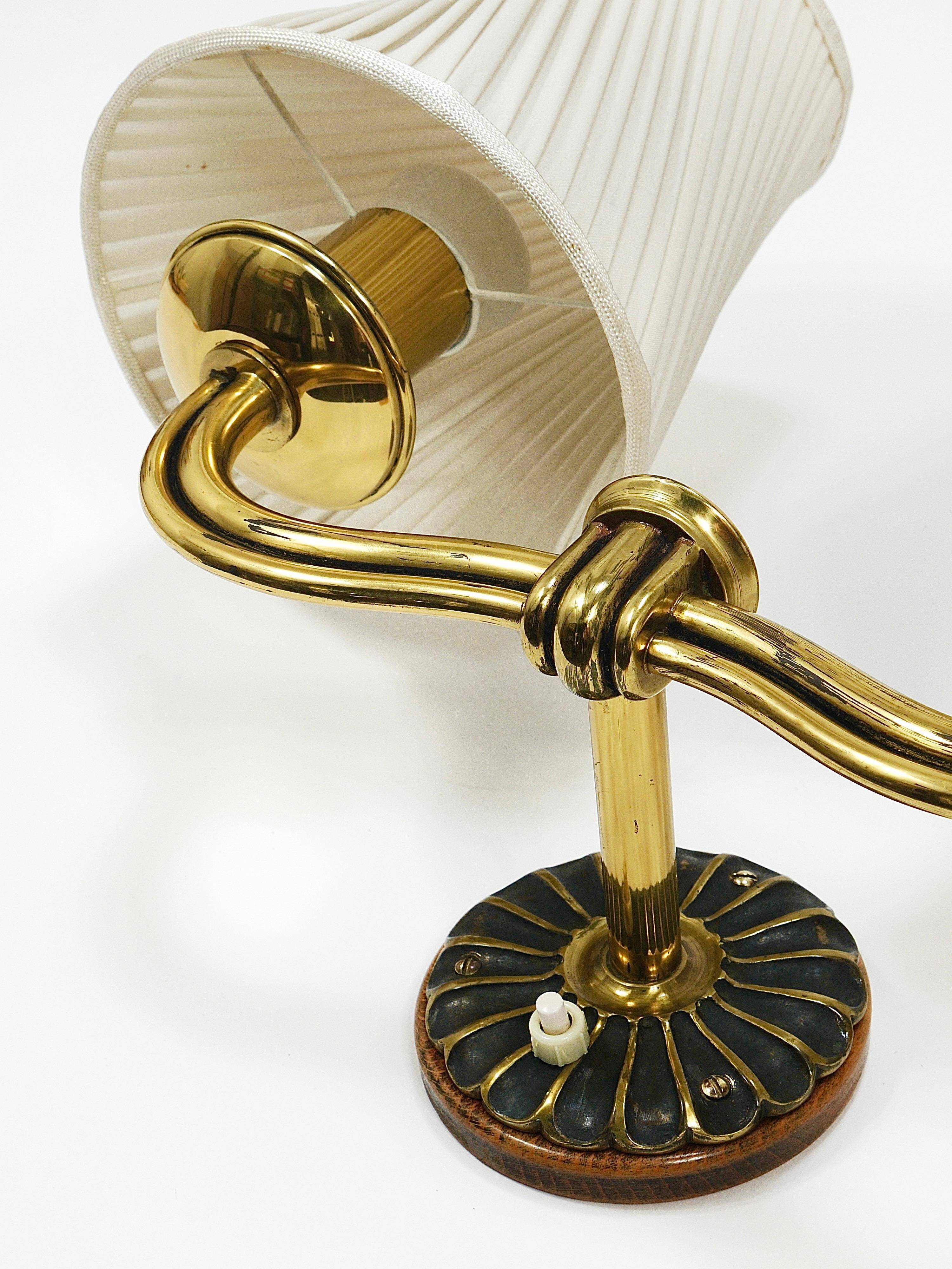 Pair of Wall Sconces in Brass from Viennese Modernism Hugo Gorge, Austria, 1940s