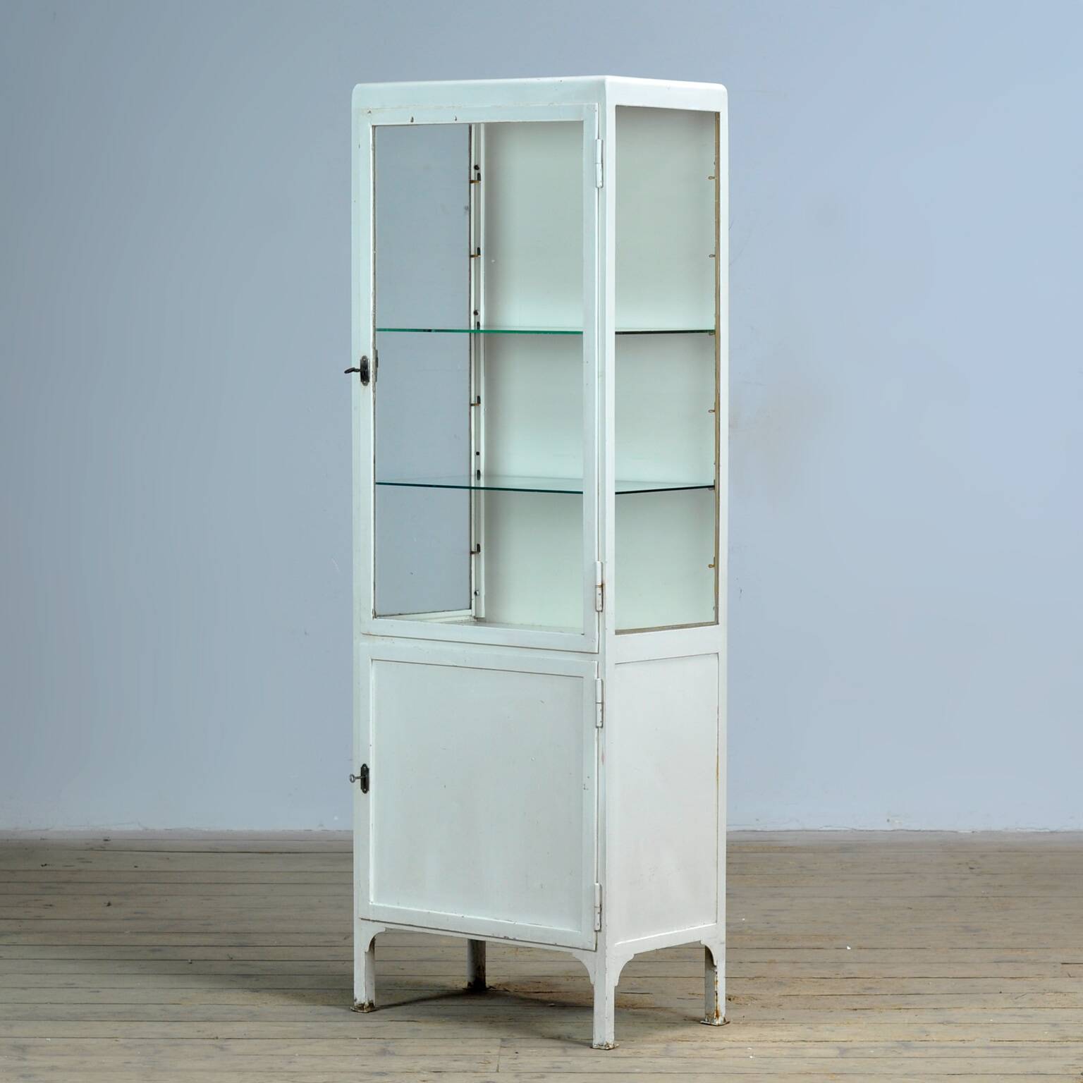 Vintage iron medical cabinet, 1950s