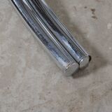 Glass round table chrome feet